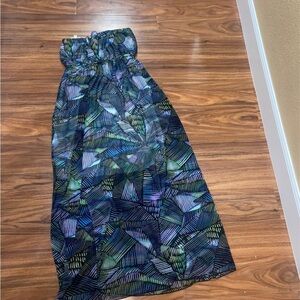 Vibrant Geometric blue and green Maxi dress